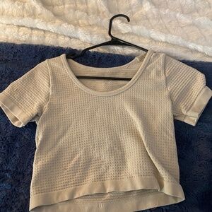 ribbed cream crop top